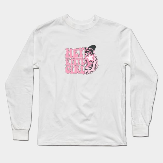 Hey Kitty Girl Long Sleeve T-Shirt by Taylor Thompson Art